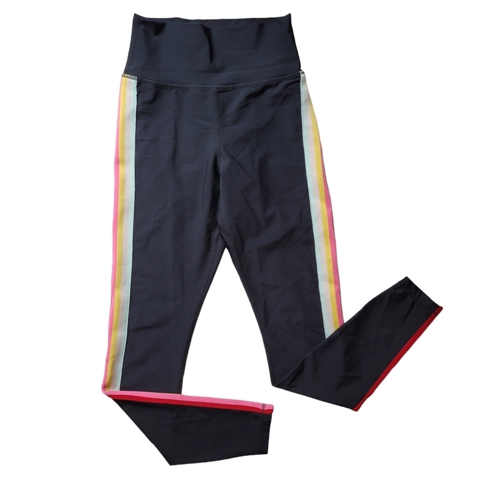 Spiritual Gangster‎ XS Black Rainbow Stripe Leggings Yoga Athletic High Rise
